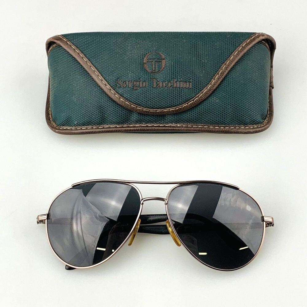 SERGIO TACCHINI Sunglasses mod. S.T. 1051-S T855 Large Aviator Italy + Case